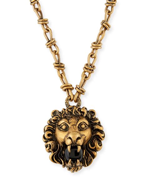 gucci lion pendant necklace|gucci gg necklace.